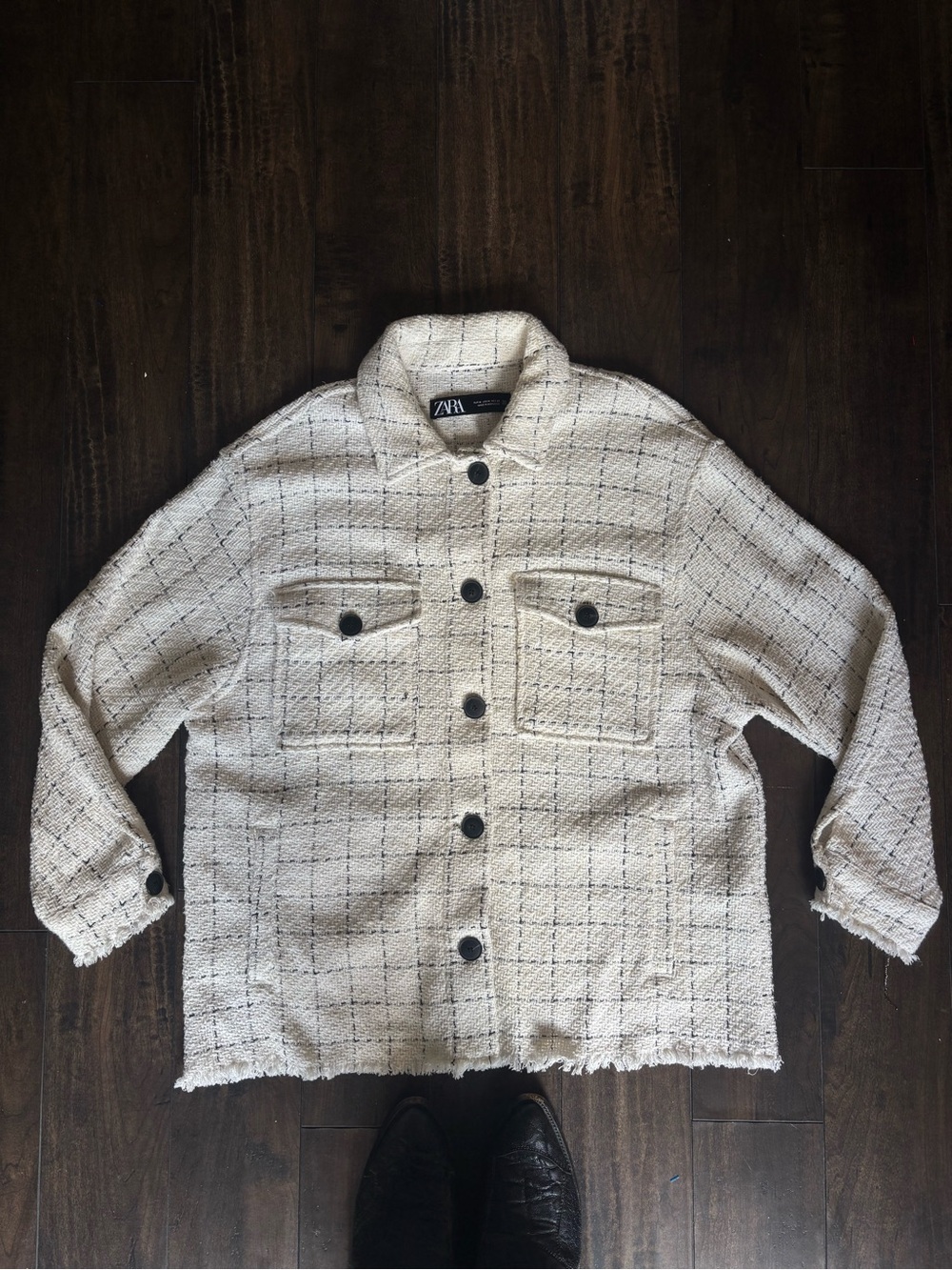 Zara Tweed Jacket with Black Grid